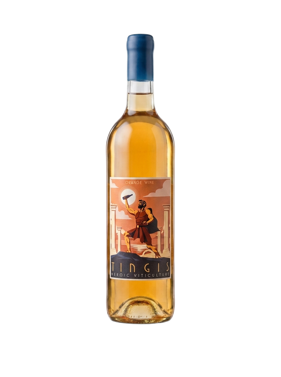 Botella de Tingis, vino naranja natural de Xorex
